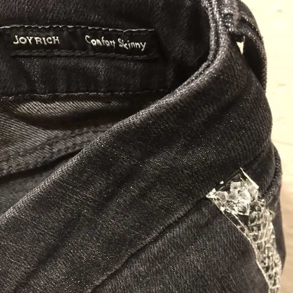 Dear John Joy Rich Comfort Skinny 33 Black Jeans Python Stripe
